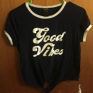 Navy Blue Crop Top